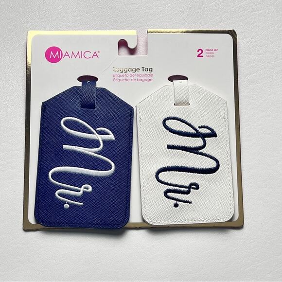 MI AMICA Newly Wed Flight  Luggage Tags for Couple  NWT - Picture 1 of 8